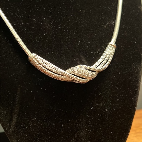 Sterling Silver 1/4 Carat Diamond Necklace In Platinum Overlay, 18 Inches - Picture 1 of 7